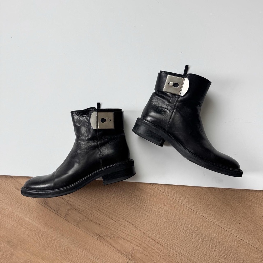 Sartore Paris Boots 6 Black Leather Ankle Chelsea Designer Minimalist